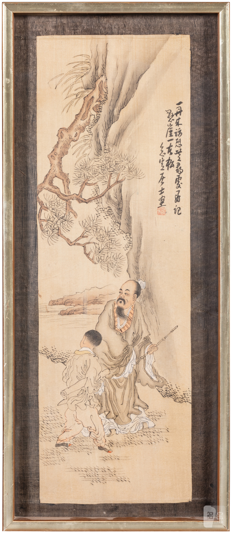 清 書畫一組三幀 設色絹本 - 图7
